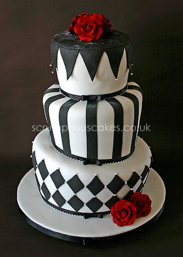 Wedding Cake Pictures - Whimsical Black Wedding Cakes