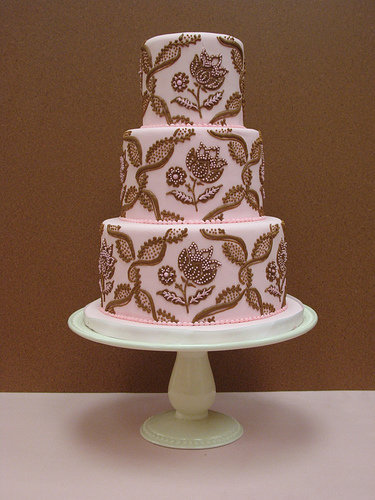Pretty Pink and Brown Wedding Cakes - Chintz