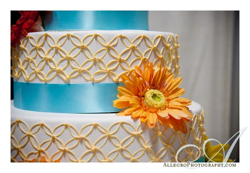 Wedding Cake Pictures - Orange and Blue Wedding Cake Pictures