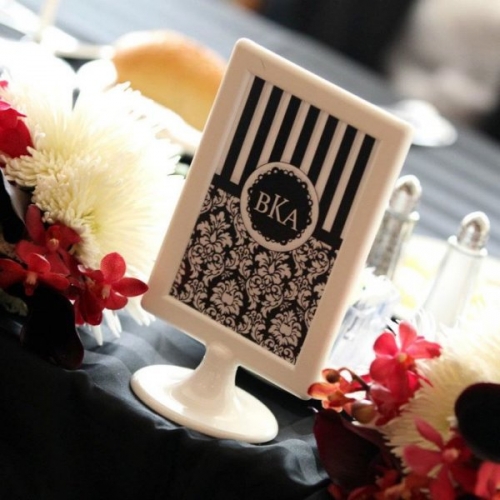 Real Wedding Pictures - Avital and Brett's Monogrammed Table Cards