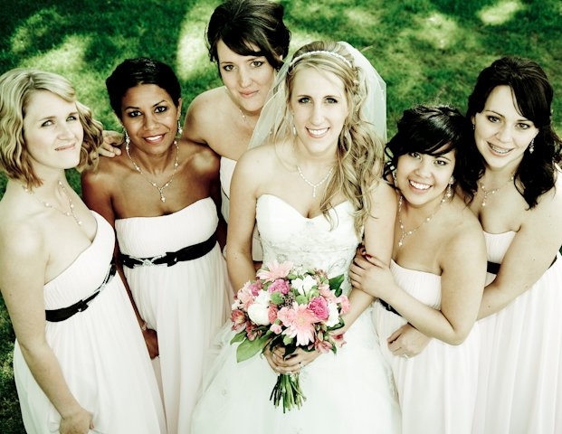 Real Wedding Pictures - Bridesmaids with Bride