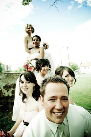 Real Wedding Pictures - Groom and Bridesmaids