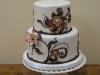 Artful Brown Wedding Cake