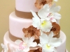 Brown and Pink Flowery Wedding Cakes