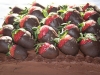 Strawberry Top Chocolate Wedding Sheet Cake