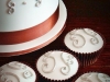 White Wedding Cakes - Copper Accent Cupcakes