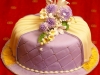 Purple and Yellow Wedding Cake