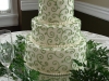 White Wedding Cakes - Green Scrollwork