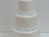Pearly White Wedding Cake with Fondant Flowers