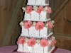 Pink and White Gerber Daisy Wedding Cake