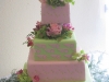Quirky Pink and Green Wedding Cake Pictures