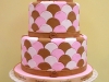 Retro Wedding Cake Pictures - Brown and Pink Circles